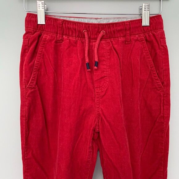5/$25 Gymboree red corduroy pull on elastic waist lined straight leg pants - Picture 2 of 9